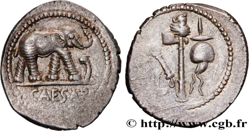 JULIUS CAESAR
Type : Denier 
Date : 49 AC. 
Mint name / Town : Gaule ou Italie 
...
