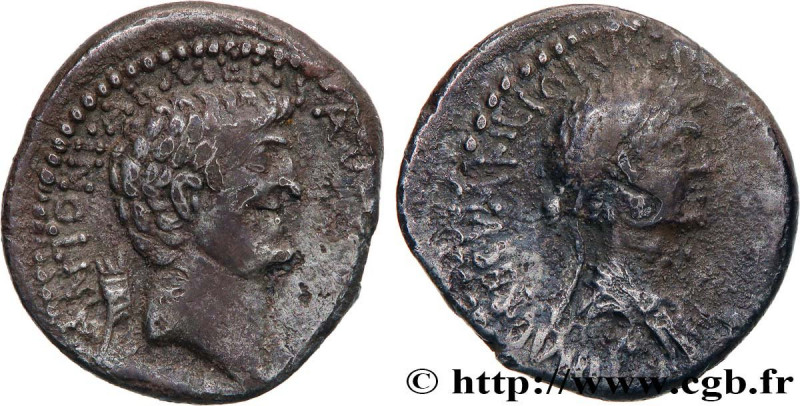 CLEOPATRA VII and MARK ANTONY
Type : Denier 
Date : automne 
Date : c. 34 AC. 
M...
