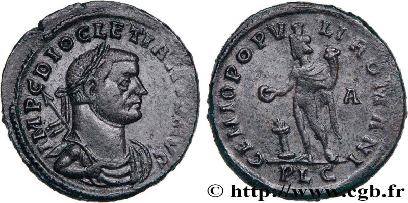 DIOCLETIAN
Type : Follis ou nummus 
Date : 300-302 
Mint name / Town : Lyon 
Met...