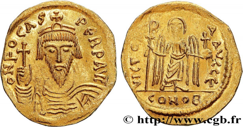 PHOCAS
Type : Solidus 
Date : 607-610 
Mint name / Town : Constantinople 
Metal ...