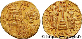 CONSTANS II, CONSTANTINE IV, HERACLIUS and TIBERIUS
Type : Solidus 
Date : 661-663 
Mint name / Town : Constantinople 
Metal : gold 
Diameter : 19,5  ...