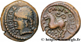 GALLIA BELGICA - SEQUANI (Area of Besançon)
Type : Bronze TVRONOS / CANTORIX 
Date : c. 80-50 AC. 
Metal : bronze 
Diameter : 16,5  mm
Orientation die...