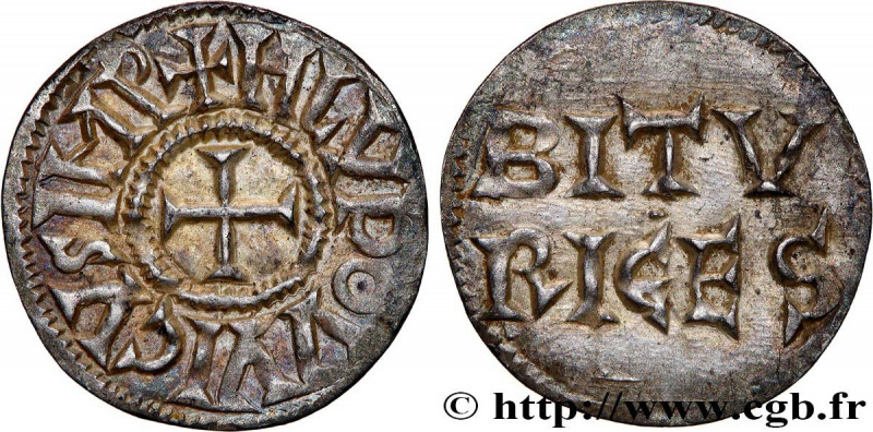 LOUIS THE PIOUS
Type : Denier 
Date : c. 819-822 
Mint name / Town : Bourges 
Me...