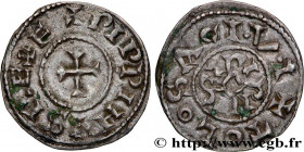 PÉPIN II OF AQUITAINE
Type : Denier 
Date : c. 845-848 
Mint name / Town : Toulouse 
Metal : silver 
Diameter : 21,5  mm
Orientation dies : 12  h.
Wei...