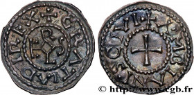 CHARLES II LE CHAUVE / THE BALD
Type : Denier 
Date : c. 864-875 
Mint name / Town : Amiens 
Metal : silver 
Diameter : 21  mm
Orientation dies : 7  h...