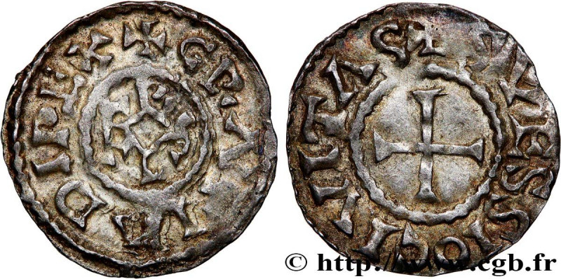 CHARLES II LE CHAUVE / THE BALD
Type : Denier 
Date : Édit de Pistres, 25/06/864...