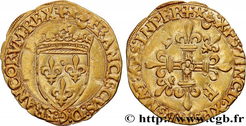 FRANCIS I
Type : Écu d'or au soleil, 5e type 
Date : 21/07/1519 
Date : n.d. 
Mi...