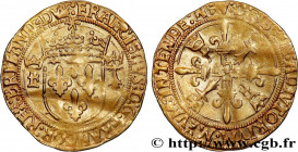 FRANCIS I
Type : Écu d'or au soleil de Bretagne, 2e type 
Date : n.d. 
Mint name / Town : Nantes 
Metal : gold 
Diameter : 26  mm
Orientation dies : 5...