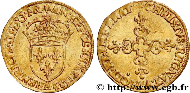 HENRY III
Type : Écu d'or au soleil, 3e type 
Date : 1589 
Mint name / Town : Pa...
