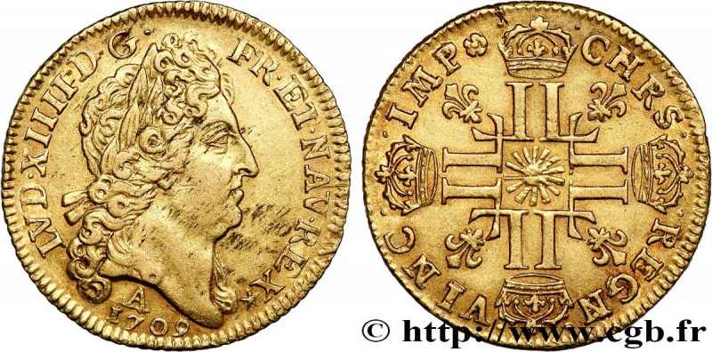 LOUIS XIV "THE SUN KING"
Type : Louis d'or au soleil 
Date : 1709 
Mint name / T...