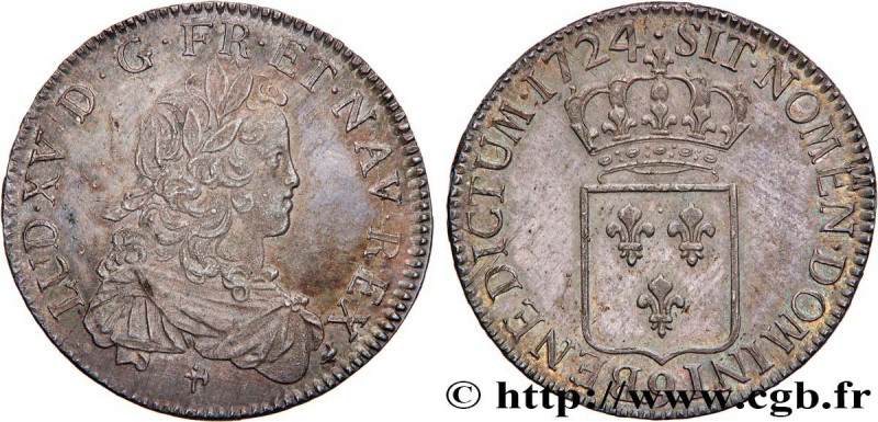 LOUIS XV THE BELOVED
Type : Écu de France 
Date : 1724 
Mint name / Town : Renne...