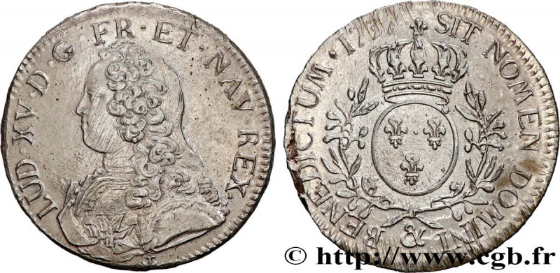 LOUIS XV THE BELOVED
Type : Écu dit "aux branches d'olivier" 
Date : 1737 
Mint ...