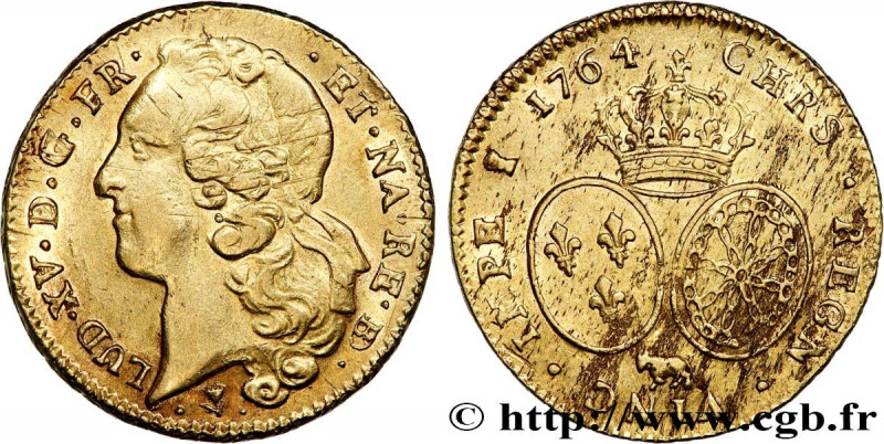 LOUIS XV THE BELOVED
Type : Double louis dit "au bandeau" du Béarn 
Date : 1764 ...
