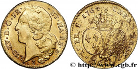 LOUIS XV THE BELOVED
Type : Double louis dit "au bandeau" du Béarn 
Date : 1764 
Mint name / Town : Pau 
Quantity minted : 122290 
Metal : gold 
Mille...