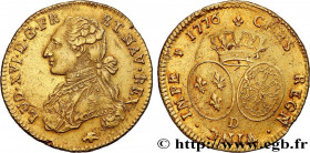 LOUIS XVI
Type : Double louis dit "aux lunettes" ou "au buste habillé" 
Date : 1776 
Mint name / Town : Lyon 
Quantity minted : 78745 
Metal : gold 
M...