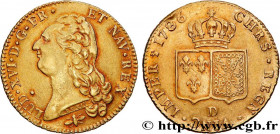 LOUIS XVI
Type : Double louis d’or dit "aux écus accolés" 
Date : 1786 
Mint name / Town : Lyon 
Quantity minted : 1017507 
Metal : gold 
Millesimal f...