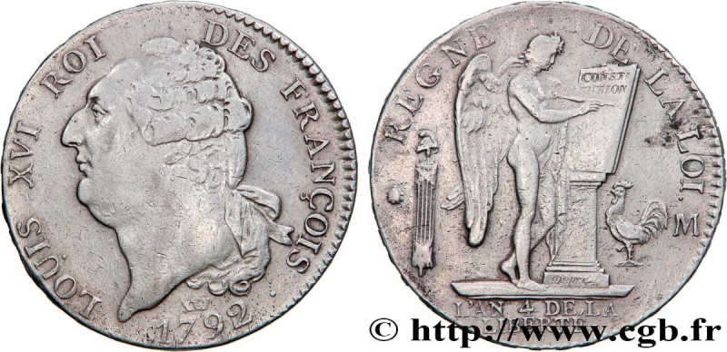 LOUIS XVI
Type : Écu dit "au génie", type FRANÇOIS 
Date : 1792 
Mint name / Tow...