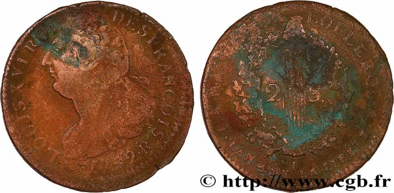 LOUIS XVI
Type : 2 sols dit "au faisceau", avec LIBETÉ 
Date : 1792 
Mint name /...