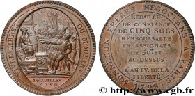 REVOLUTION COINAGE / CONFIANCE (MONNAIES DE…)
Type : Monneron de 5 sols au serment (An IV), 3e type 
Date : 1792 
Mint name / Town : Birmingham, Soho ...