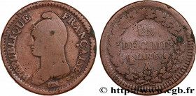 DIRECTOIRE
Type : Un décime Dupré, grand module, "refrappage" du 2 décimes 
Date : An 5 (1796-1797) 
Mint name / Town : Paris 
Quantity minted : --- 
...