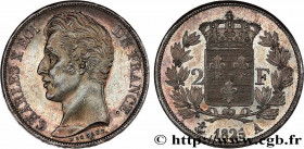CHARLES X
Type : 2 francs Charles X 
Date : 1825 
Mint name / Town : Paris 
Quantity minted : 33765 
Metal : silver 
Millesimal fineness : 900  ‰
Diam...