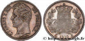 CHARLES X
Type : 2 francs Charles X 
Date : 1830 
Mint name / Town : Paris 
Quantity minted : 44141 
Metal : silver 
Millesimal fineness : 900  ‰
Diam...