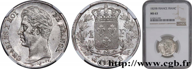 CHARLES X
Type : 1 franc Charles X, matrice du revers à quatre feuilles 
Date : ...
