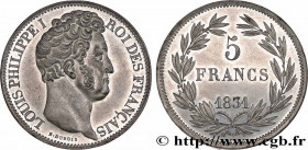 LOUIS-PHILIPPE I
Type : Essai de 5 francs en étain par Dubois 
Date : 1831 
Mint name / Town : Paris 
Quantity minted : --- 
Metal : tin 
Diameter : 3...