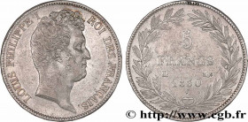 LOUIS-PHILIPPE I
Type : 5 francs type Tiolier avec le I, tranche en creux 
Date : 1830 
Mint name / Town : Bayonne 
Quantity minted : 8919 
Metal : si...