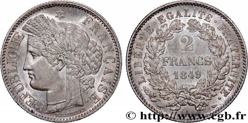 II REPUBLIC
Type : 2 francs Cérès, IIe République 
Date : 1849 
Mint name / Town...