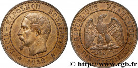 II REPUBLIC
Type : Essai de dix centimes, Louis-Napoléon Bonaparte 
Date : 1852 
Mint name / Town : Paris 
Quantity minted : --- 
Metal : bronze 
Diam...