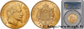 SECOND EMPIRE
Type : 50 francs or Napoléon III, tête laurée 
Date : 1867 
Mint name / Town : Strasbourg 
Quantity minted : 20.437 
Metal : gold 
Mille...