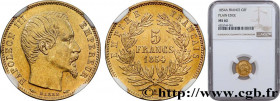 SECOND EMPIRE
Type : 5 francs or Napoléon III, tête nue, petit module, tranche lisse 
Date : 1854 
Mint name / Town : Paris 
Quantity minted : 690.838...