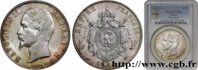 SECOND EMPIRE
Type : 5 francs Napoléon III, tête nue 
Date : 1855 
Mint name / Town : Paris 
Quantity minted : 4094200 
Metal : silver 
Millesimal fin...