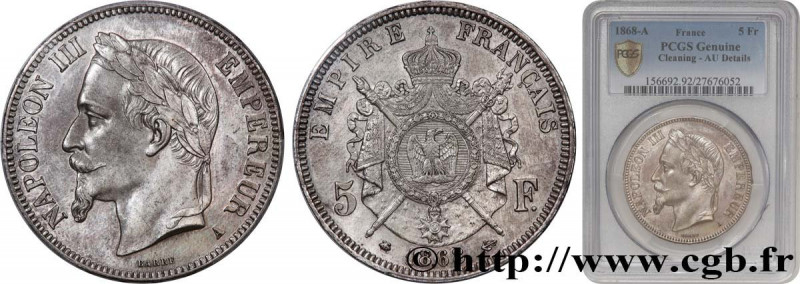 SECOND EMPIRE
Type : 5 francs Napoléon III, tête laurée 
Date : 1868 
Mint name ...