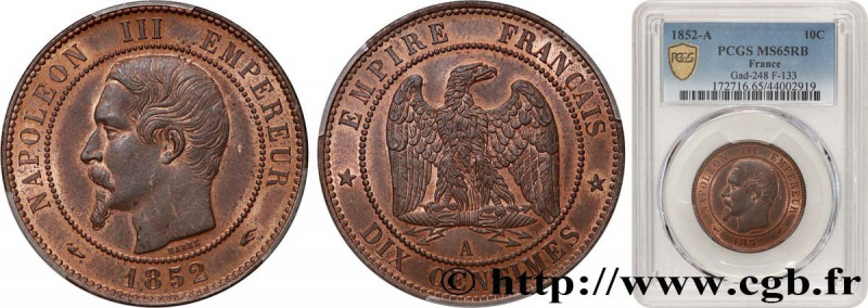 SECOND EMPIRE
Type : Dix centimes Napoléon III, tête nue 
Date : 1852 
Mint name...