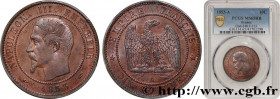 SECOND EMPIRE
Type : Dix centimes Napoléon III, tête nue 
Date : 1853 
Mint name / Town : Paris 
Quantity minted : 12270893 
Metal : bronze 
Diameter ...
