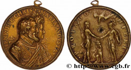 HENRY IV
Type : Médaille, Second anniversaire du dauphin 
Date : (1603) 
Metal : gilt bronze 
Diameter : 69,5  mm
Weight : 79,86  g.
Edge : lisse 
Pun...