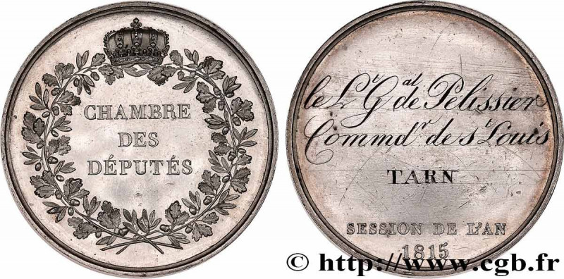 LOUIS XVIII
Type : Médaille, Chambre des députés 
Date : 1815 
Metal : silver 
D...