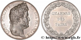 LOUIS-PHILIPPE I
Type : Médaille, Chambre des Pairs 
Date : (1832-1841) 
Date : (1837) 
Metal : silver 
Diameter : 56  mm
Engraver : A/ Eugène Dubois ...