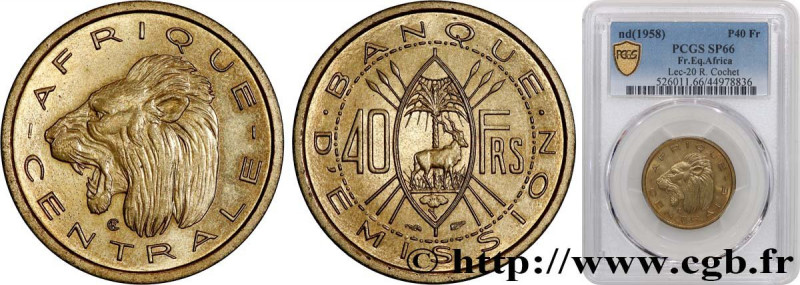 CENTRAL AFRICA
Type : Épreuve de 40 Francs de R. Cochet 
Date : 1958 
Mint name ...