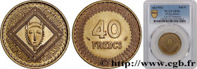 CENTRAL AFRICA
Type : Épreuve de 40 Francs de Delannoy 
Date : 1958 
Mint name / Town : Paris 
Quantity minted : 33 
Metal : bronze-aluminium 
Diamete...