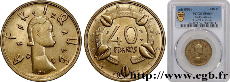 CENTRAL AFRICA
Type : Épreuve de 40 Francs de A. Galtie 
Date : 1958 
Mint name ...