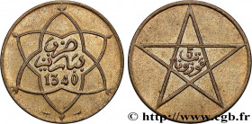 MOROCCO - FRENCH PROTECTORATE
Type : Épreuve en bronze-aluminium 5 Mazounas Moulay Yussef I an 1340 
Date : (1921) 
Mint name / Town : Poissy 
Quantit...