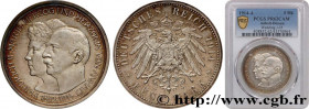 GERMANY - ANHALT
Type : 5 Mark Proof Frédéric II et Marie 
Date : 1914 
Mint name / Town : Berlin 
Quantity minted : 1000 
Metal : silver 
Millesimal ...