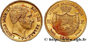 BELGIUM - KINGDOM OF BELGIUM - LEOPOLD I
Type : 10 Francs or, tête nue 
Date : 1849 
Mint name / Town : Bruxelles 
Quantity minted : 37000 
Metal : go...