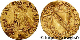 ITALY - LUCCA - REPUBLIC OF LUCCA
Type : Scudo d'oro del sole 
Date : 1552 
Mint name / Town : Lucques 
Metal : gold 
Diameter : 23  mm
Orientation di...