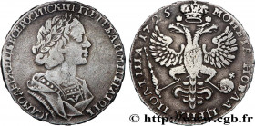 RUSSIA - PETER THE GREAT I
Type : Poltina 
Date : 1725 
Mint name / Town : Moscou 
Metal : silver 
Millesimal fineness : 729  ‰
Diameter : 32,5  mm
Or...