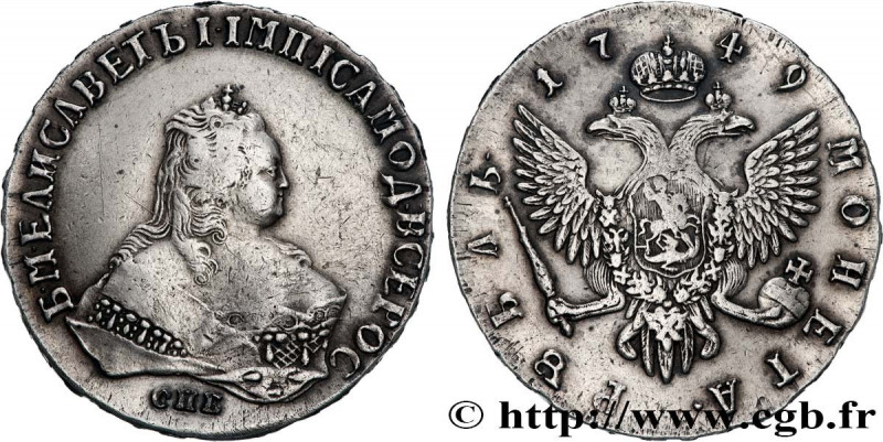 RUSSIA - ELIZABETH
Type : 1 Rouble  
Date : 1749 
Mint name / Town : Saint-Peter...