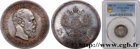 RUSSIA - ALEXANDER III
Type : 25 kopecks 
Date : 1887 
Mint name / Town : Saint-Pétersbourg 
Quantity minted : 28000 
Metal : silver 
Millesimal finen...
